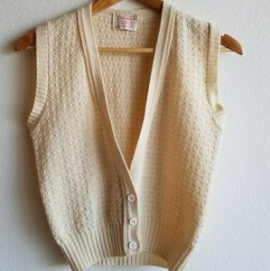 Vintage Pendleton Wool Cream Sweater Vest Small